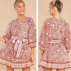 Cleobella GWEN MINI DRESS IN ANILA BLOCK PRINT IN MULTI Pockets Belted EUC XS